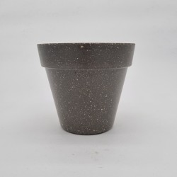 Cache-pot gris tacheté