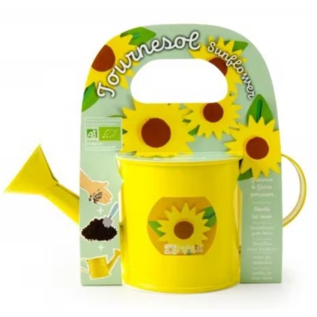 Mini Arrosoir jaune et Tournesol à semer Mini Arrosoir jaune et Tournesol à semer