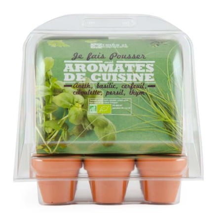 Mini serre 6 pots - Aromatique bio