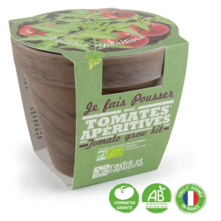 Pot Terre cuite 13cm - Tomate cerise bio Pot Terre cuite 13cm - Tomate cerise bio
