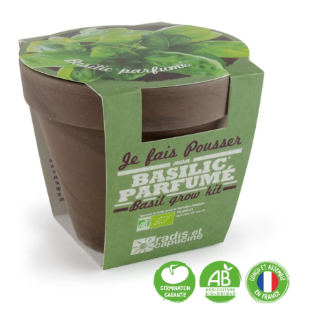 Pot Terre cuite 13cm - Basilic BIO Pot Terre cuite 13cm - Basilic BIO