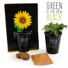 Pot black "Green is the new black"- Tournesol