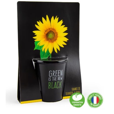 Pot black "Green is the new black"- Tournesol Pot black "Green is the new black"- Tournesol