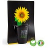 Pot black "Green is the new black"- Tournesol