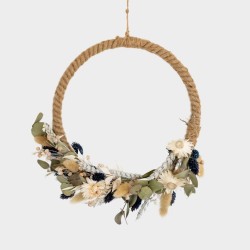Couronne de fleurs séchées 25 cm DIY